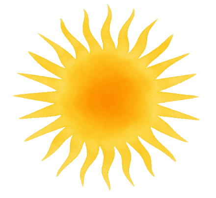 Sol ilustrado como referencia al calor y al enfriamiento durante el trabajo.
