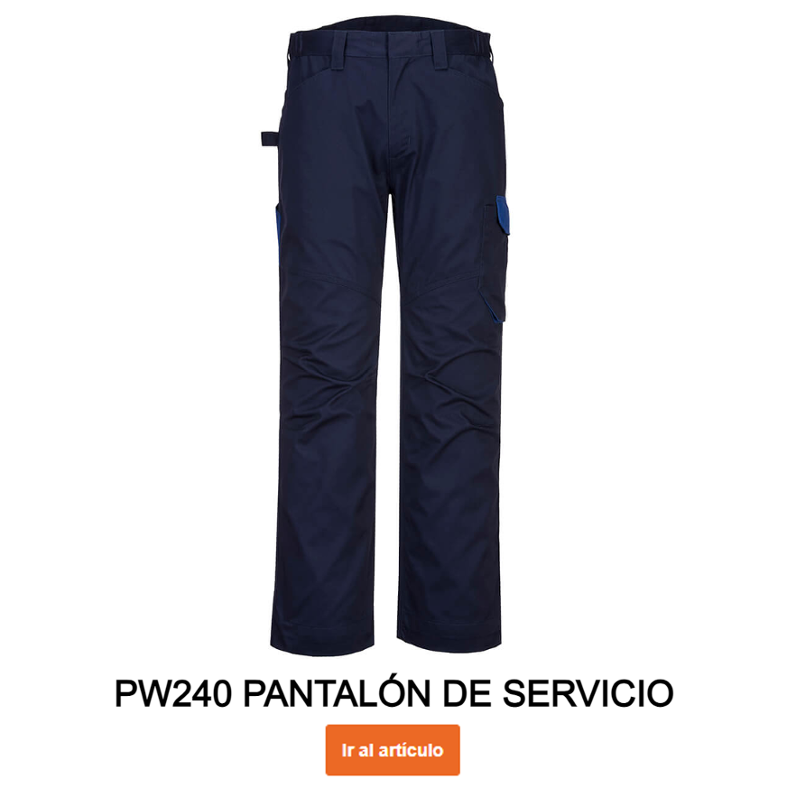 Imagen de ejemplo del pantalón de servicio PW240 en color azul-marino con enlace al artículo.