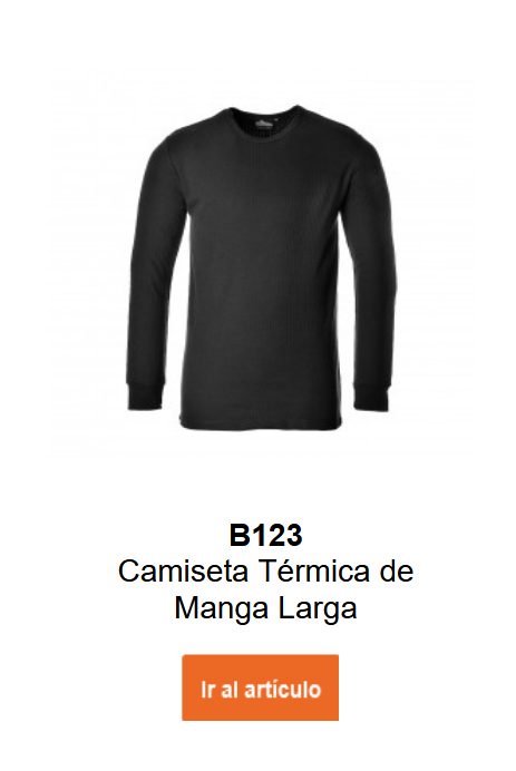 Imagen de la camiseta t&eacute;rmica de manga larga B123 en color negro.