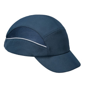 Gorra antigolpes PS59 AirTech de color azul marino con paneles laterales de malla