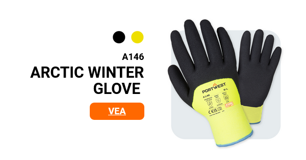 Imagen de muestra de los Arctic Winter Gloves A146 en amarillo/negro con un enlace al artículo.