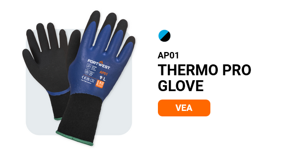 Imagen de muestra del guante Thermo Pro AP01 en azul/negro con enlace al artículo.