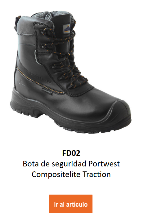 Imagen del zapato de seguridad S3 Compositelite Traction HRO CI WR FD02 en negro. Enlace a la página del producto disponible.