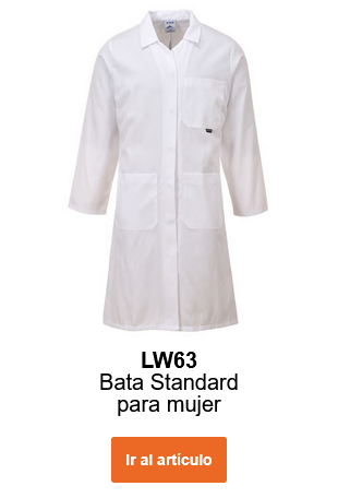 Imagen del abrigo estándar de mujer LW63 en color blanco. Se proporciona un enlace al artículo.