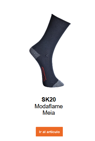 Imagen de los calcetines Modaflame SK20 en negro, con un enlace a la página del producto.