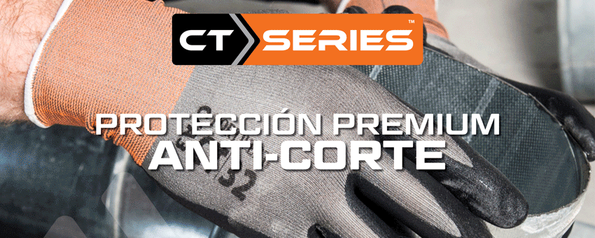 Guantes de protección contra cortes premium de Portwest en uso.