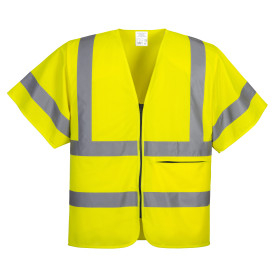 Portwest Chaleco de media manga con cremallera C372 en amarillo. Hay un enlace a la p&aacute;gina del art&iacute;culo.