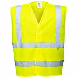 Portwest Chaleco de alta visibilidad antiest&aacute;tico y resistente a la llama FR71 en amarillo. Hay un enlace a la p&aacute;gina del art&iacute;culo.
