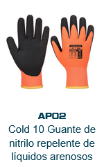 Imagen de los guantes Thermo Pro Ultra AP02 en naranja con puño amarillo y detalles negros. El enlace lleva a la página del producto.