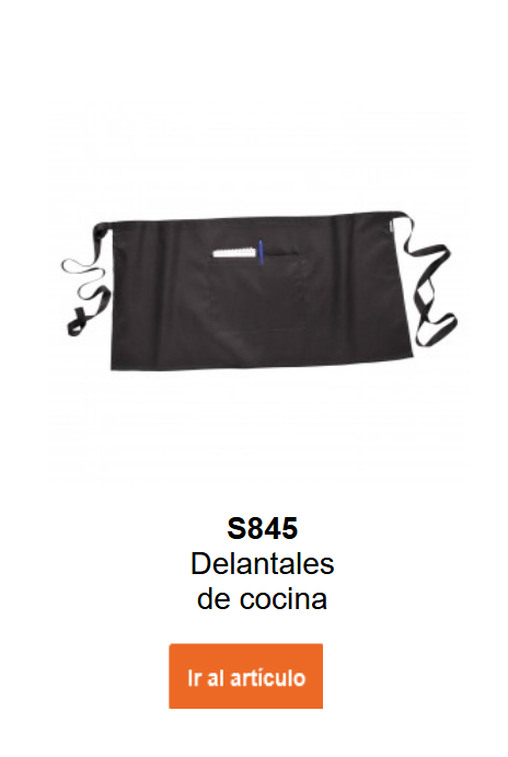 Imagen del delantal de bar S845 en color negro.