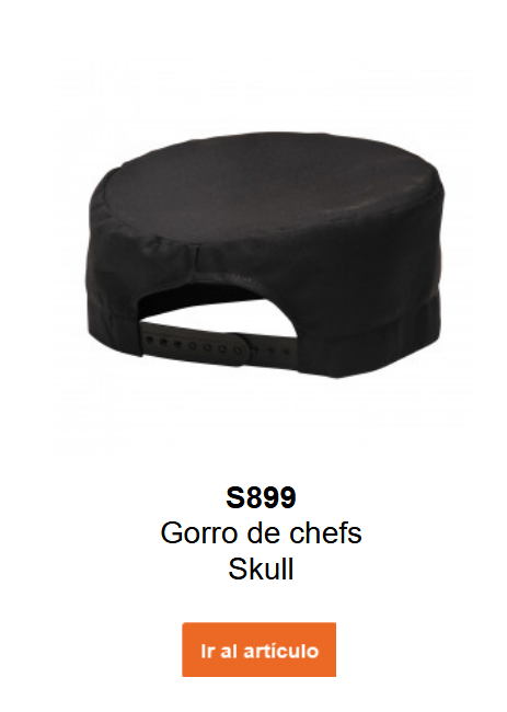 Imagen del gorro de cocina S899 en color negro.