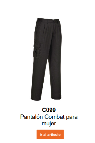 Imagen del pantalón Combat C099 para mujer en negro con enlace al artículo.