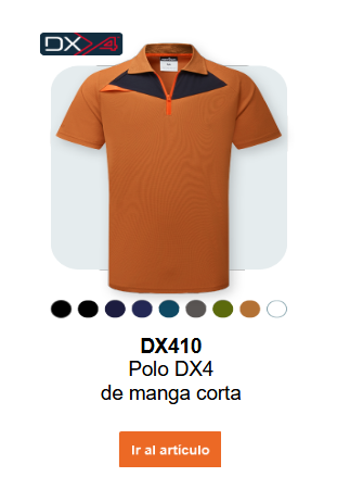 Imagen del polo DX4 DX410 en marrón óxido. Enlace al artículo.