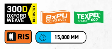 Barra con s&iacute;mbolos que muestran las caracter&iacute;sticas del producto de la chaqueta.