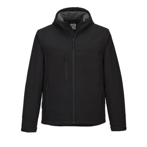 Imagen de la chaqueta Softshell con capucha KX3 KX362 en negro con enlace al artículo.