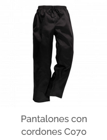 Imagen de ejemplo del pantalón de cordón C070 en color negro con enlace al artículo.