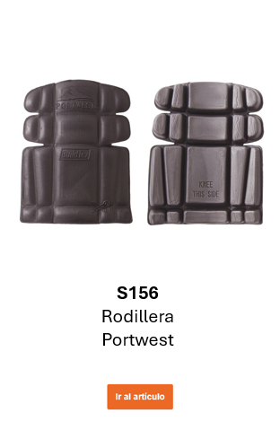 Rodilleras Portwest S156, vista frontal y trasera. Enlace al producto.