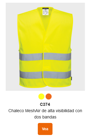 Imagen de ejemplo del chaleco de red de protección de advertencia con 2 bandas reflectantes C374 con enlace al artículo.