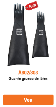 Guante grueso de látex.