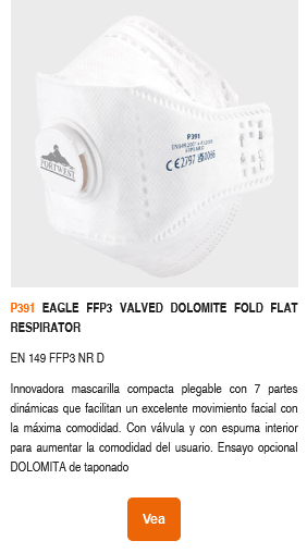 Presentación de la máscara para polvo fino P391 con enlace al artículo.