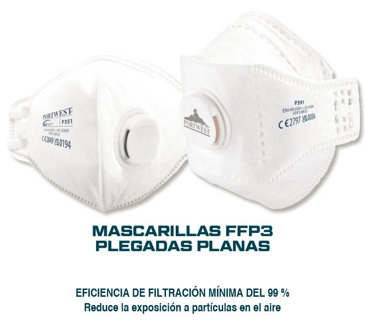 Imágenes de producto de las mascarillas P351 y P391 FFP3.