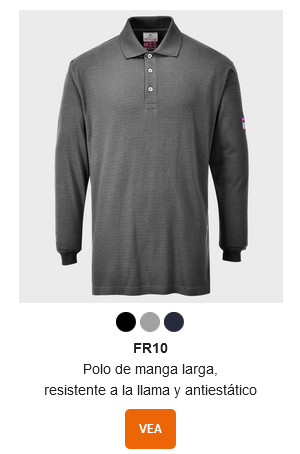 Imagen del modelo y enlace a FR10 Polo ignífugo antiestático de manga larga FR10.