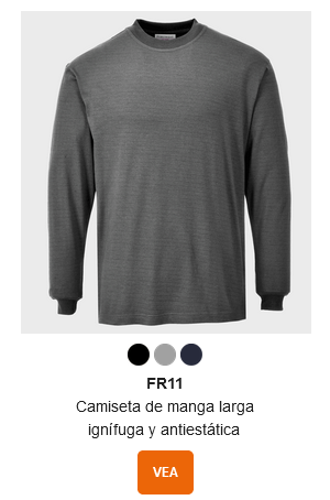 Imagen del modelo y enlace a FR11 Camiseta ignífuga antiestática de manga larga FR11.